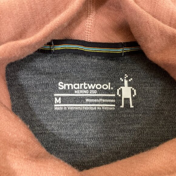 Smartwool Merino 250 Crossover Neck Sweater Top Pink Gray Long Sleeve Size M - Picture 4 of 11
